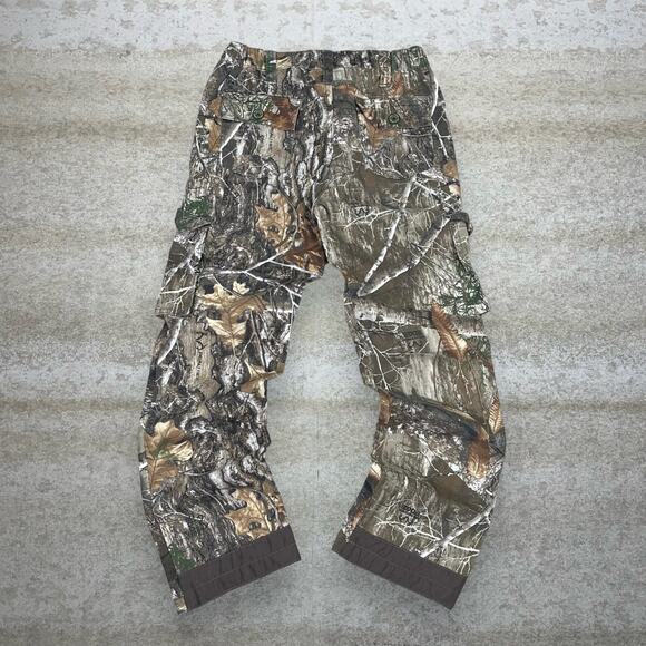 Vintage 90s Real Tree Camo Tactical Pants 28x26 Baggy Crazy Woodland Cargos - Picture 1 of 4